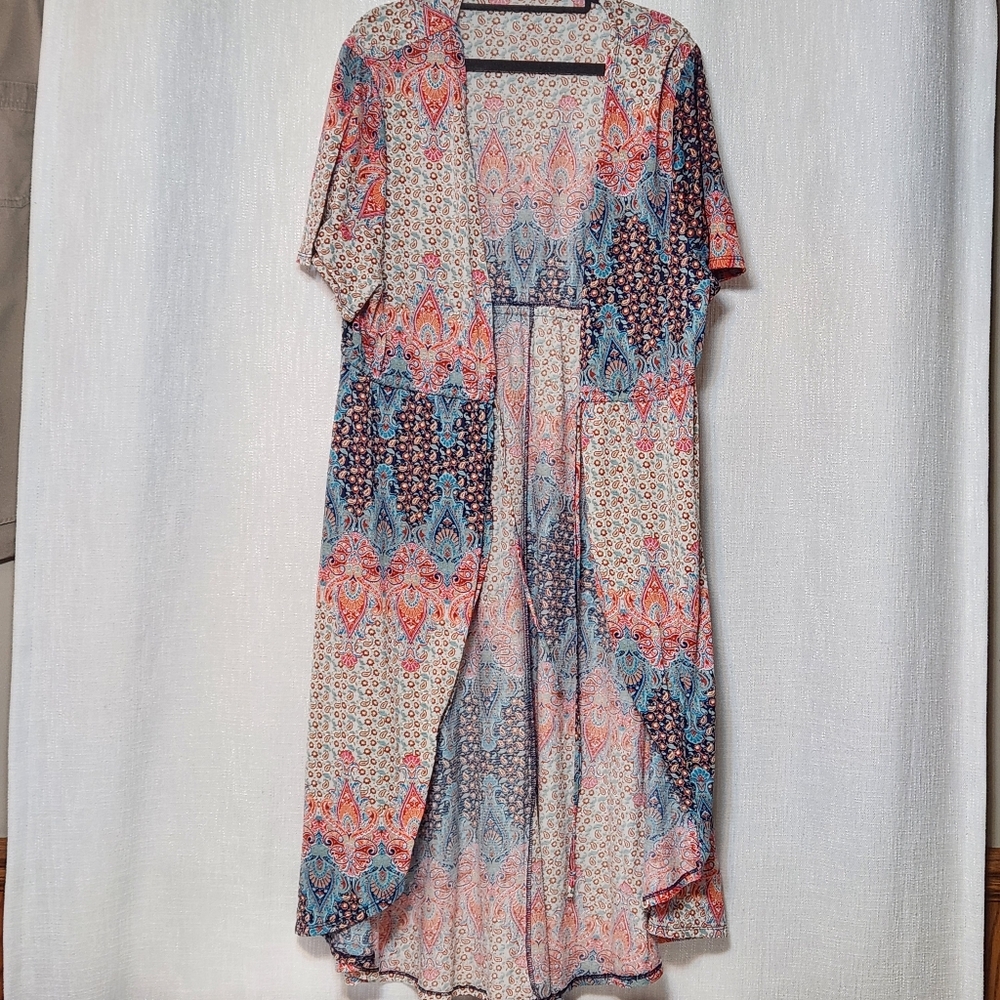 Liberty Love Cardigan Wrap Kimono Dress XXXL Cottage Boho Gypsy Free